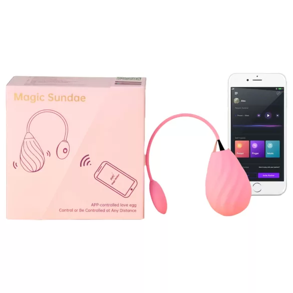 Magic Motion Sundae - vibrerend eitje - oplaadbaar, app-gestuurd - roze
