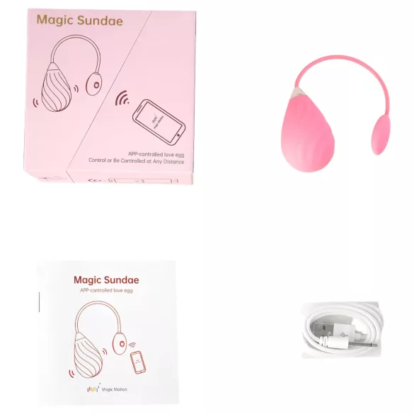 Magic Motion Sundae - vibrerend eitje - oplaadbaar, app-gestuurd - roze