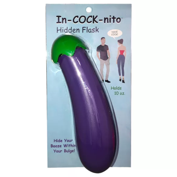 In-cock-nito - fles in auberginevorm - drinkfles - paars