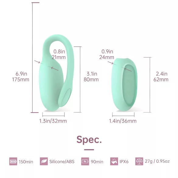 Magic Motion FitCute - App-gestuurde vibrerende kegeloefenbal (mint)