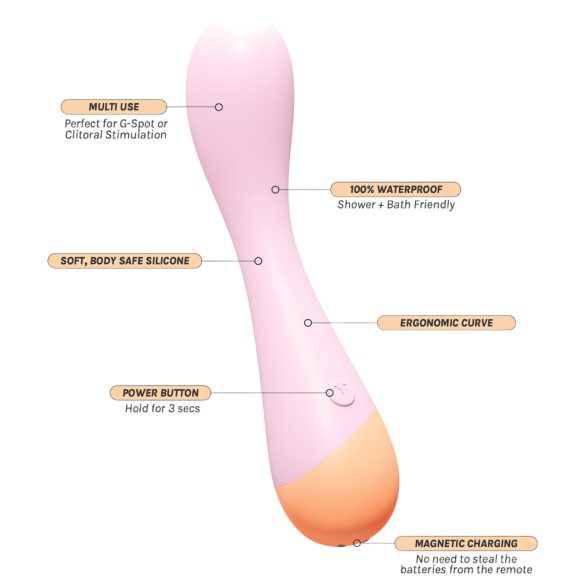 Vush Peachy G-Spot - G-spot vibrator - oplaadbaar - siliconen - roze